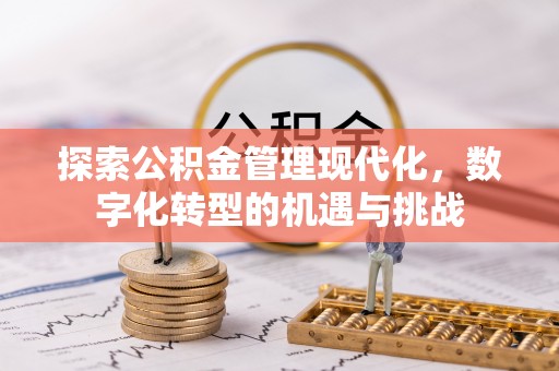 石首探索公积金管理现代化，数字化转型的机遇与挑战